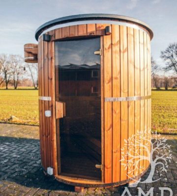 Kompakt sauna med vertikalt design