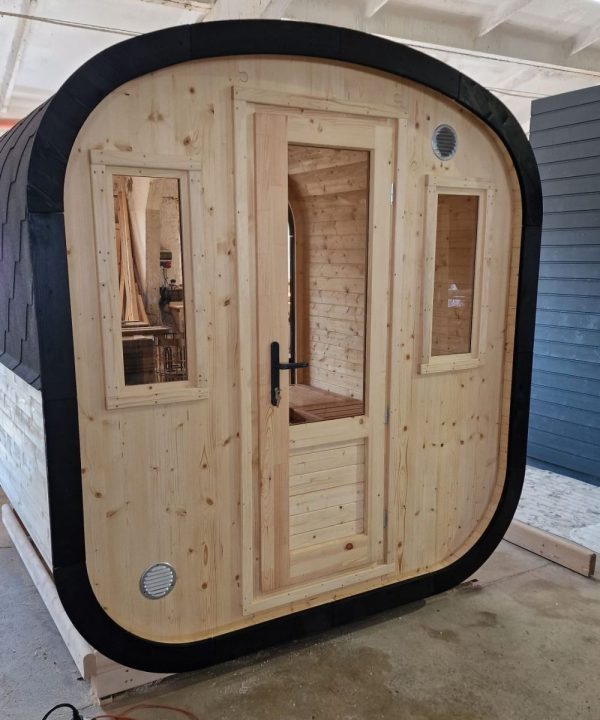 Design selv – Udendørs Buet Tønde Sauna - Image 16