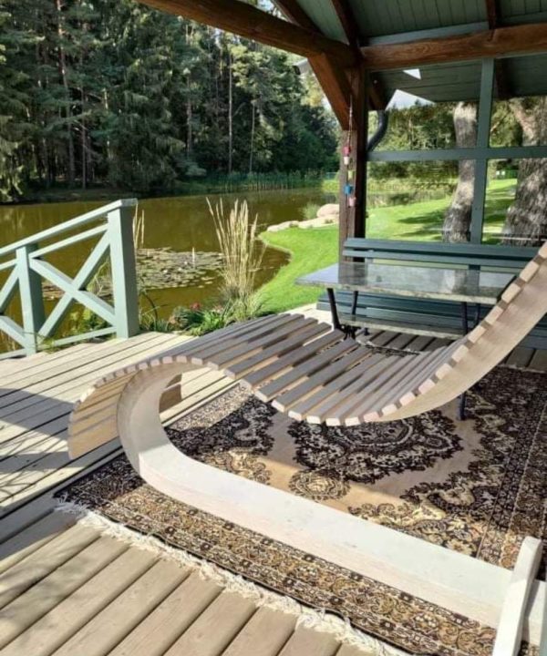 Ergonomisk Solstol i Massivt Aske Træ - Image 2