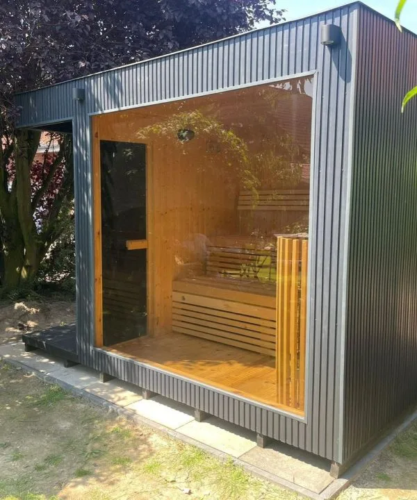 Design selv – Udendørs sauna sort cube - Image 13