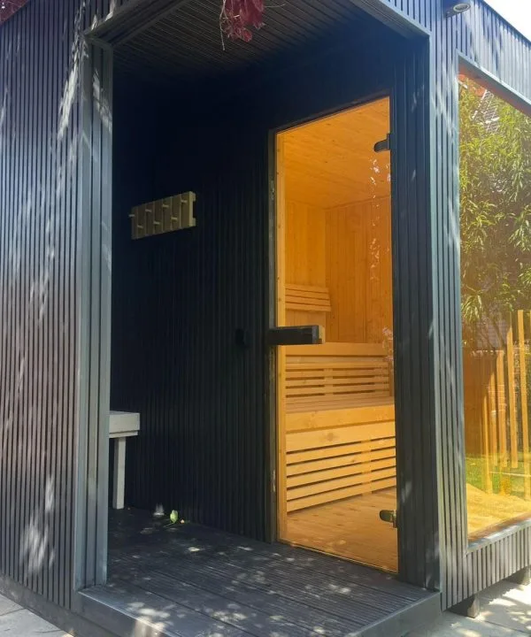 Design selv – Udendørs sauna sort cube - Image 14