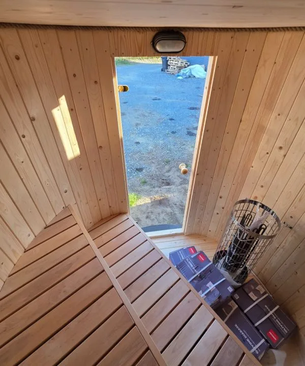 Vertical tønder sauna – El – 3/4 pers mørkebrun - Image 4
