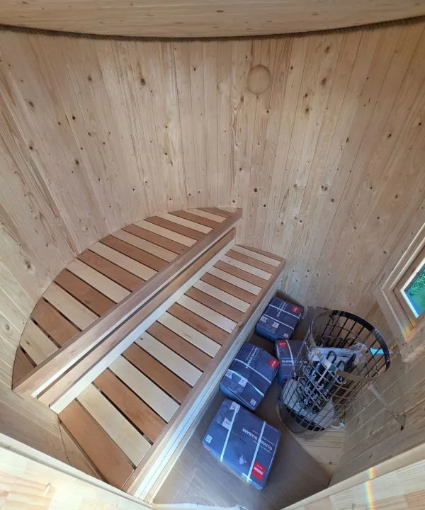 Vertical tønder sauna – El – 3/4 pers med vindue - Image 6