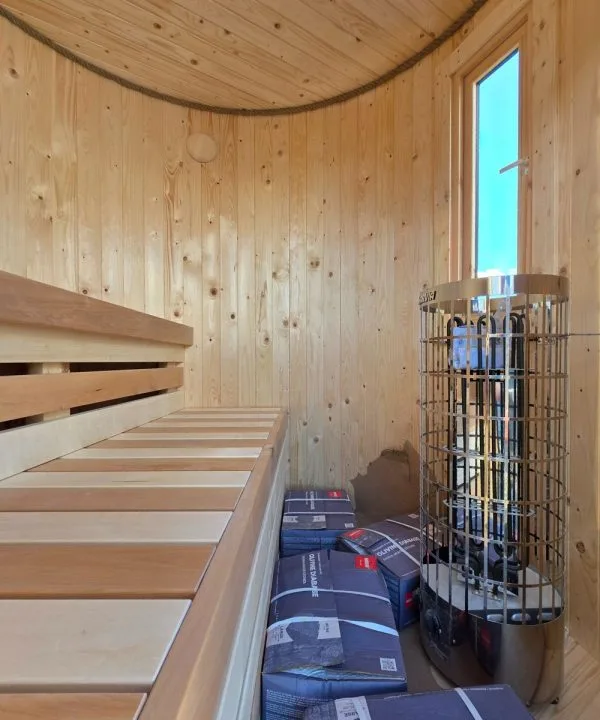 Vertical tønder sauna – El – 3/4 pers med vindue - Image 4