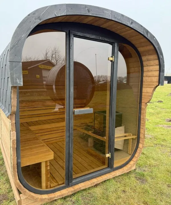 Design selv – Udendørs Buet Tønde Sauna - Image 18