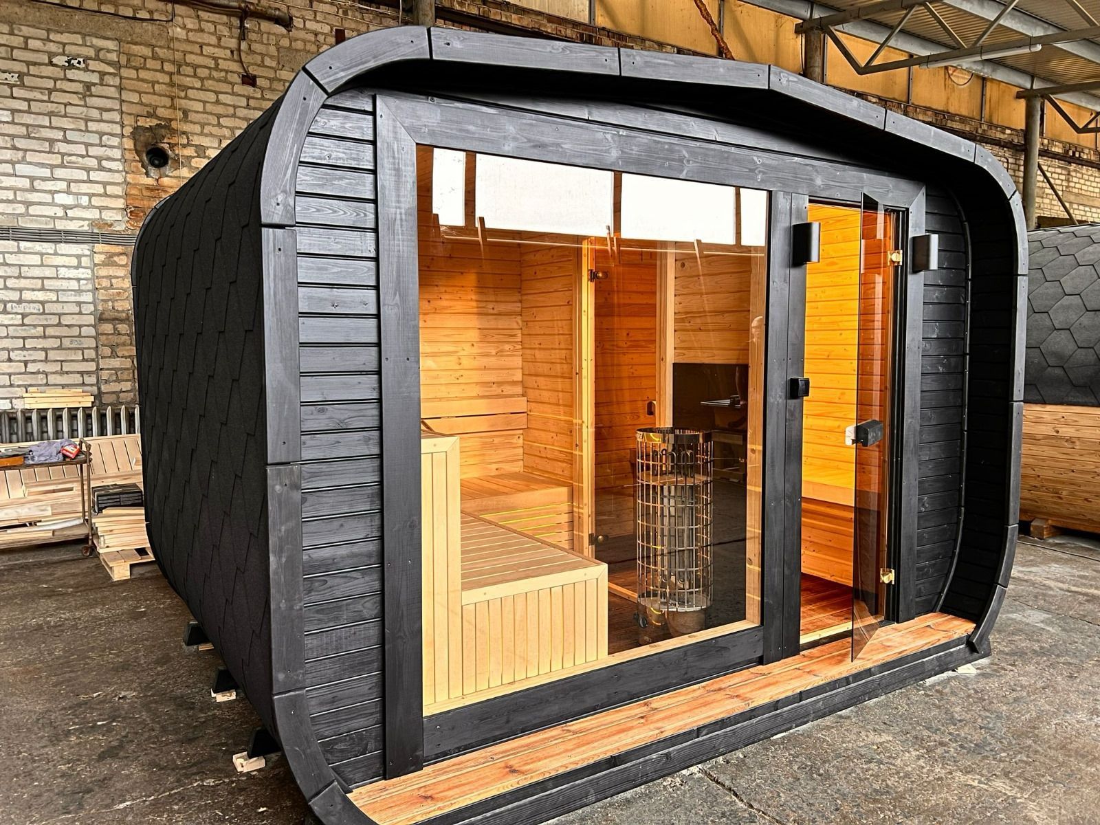 Lux Sauna – Brændeovn/EL – 7/8 Per